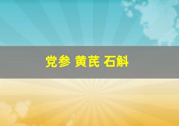 党参 黄芪 石斛